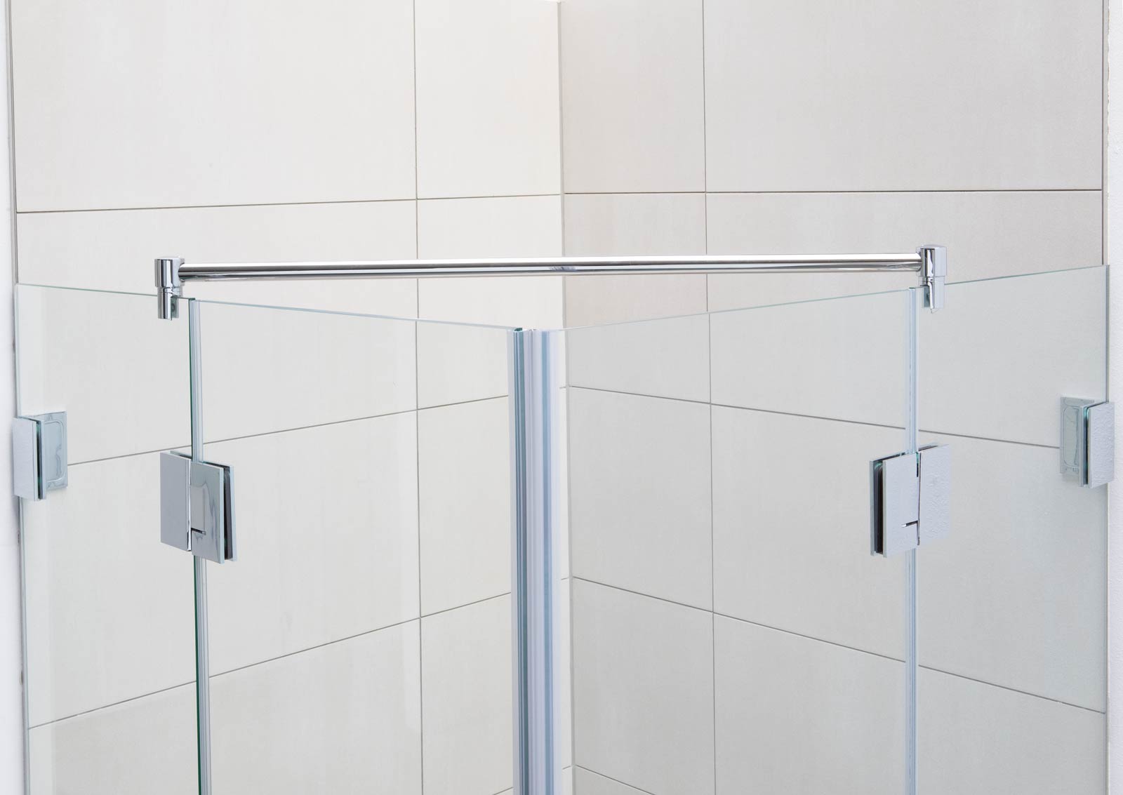 Rahmenlose Duschglas-Stützstange – L-Form, Aus Edelstahl 304, Für 8-12 Mm Glas, Ohne Bohren