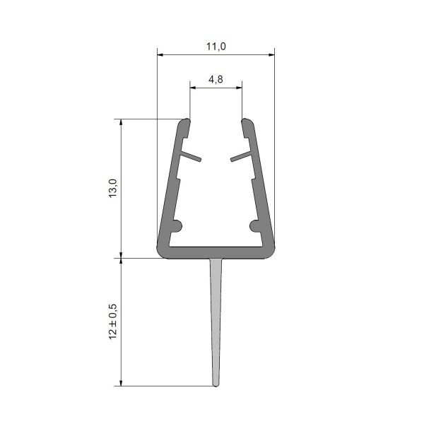 Schwallschutzprofil, Wasserabweisprofil, Wasserabweiser für 5-8mm