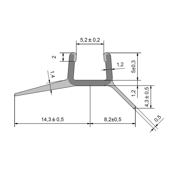 Wasserabweisprofil kurzer Glaseinstand für 6mm