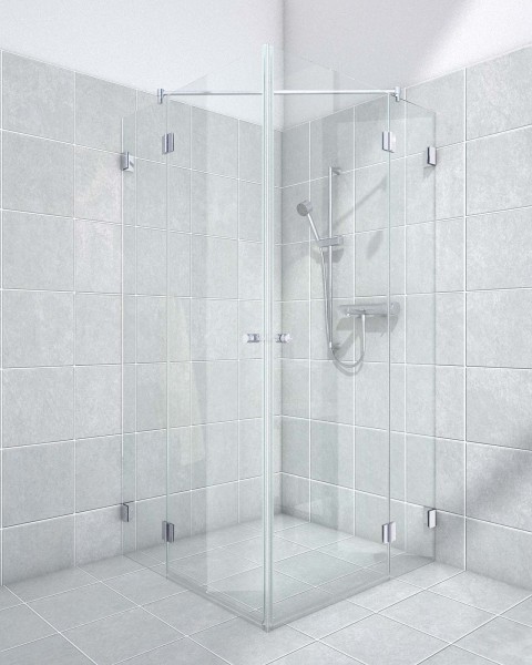 Eckdusche mit Eckeinstieg